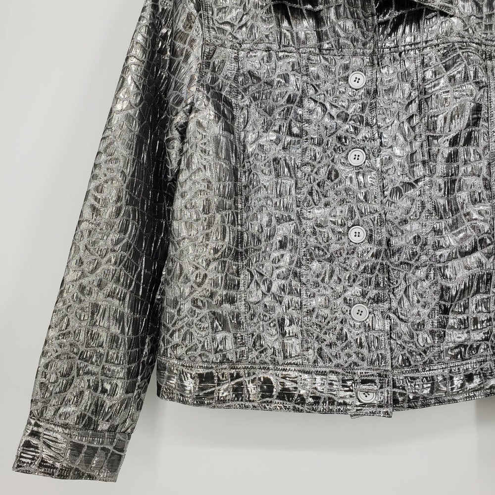 Fabulous Furs Silver Croc-Embossed Jacket - Picture 6 of 8